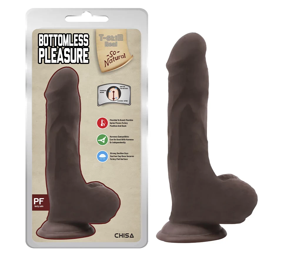 DILDO BOTTOMLESS PLEASURE BROWN
